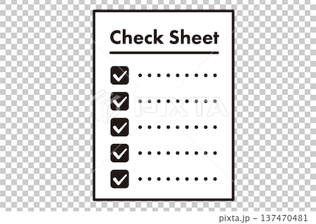 Simple check sheet, black icon Simple check sheet, black icon 137470481