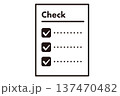 シンプルなチェックシート　黒1色のアイコン 137470482