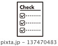 シンプルなチェックシート　黒1色のアイコン 137470483