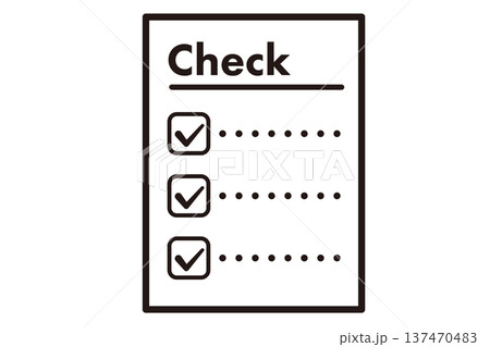 シンプルなチェックシート　黒1色のアイコン 137470483