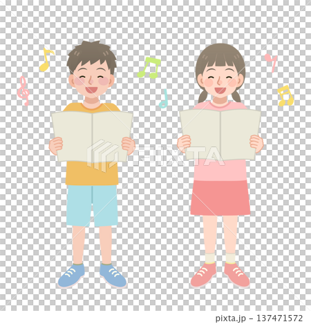 唱歌的孩子的插圖 唱歌的孩子的插圖 137471572