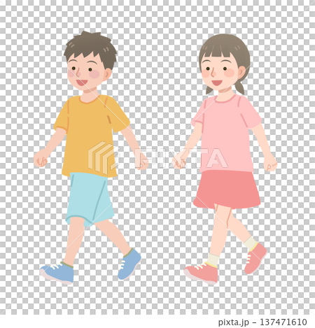 行走的孩子的插圖 137471610
