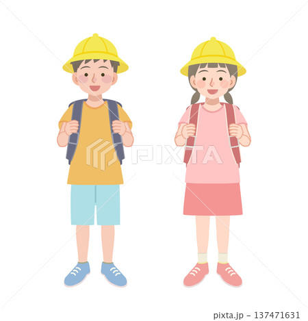 ランドセルを背負う小学生のイラスト ランドセルを背負う小学生のイラスト 137471631