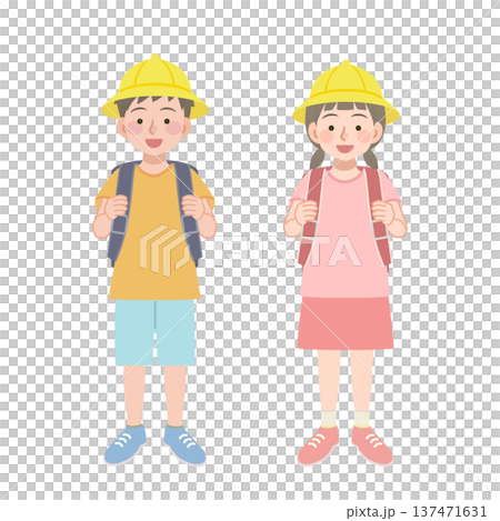 ランドセルを背負う小学生のイラスト ランドセルを背負う小学生のイラスト 137471631