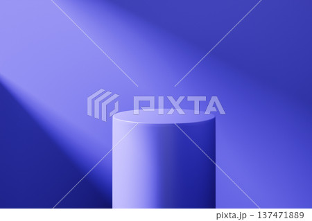 Dark blue 3d podium in a moody minimalist room Dark blue 3d podium in a moody minimalist room 137471889