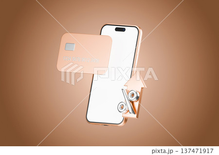 Smartphone with credit card and coins for mobile pay 137471917