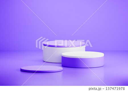 Purple 3d podiums in a soft violet studio 137471978
