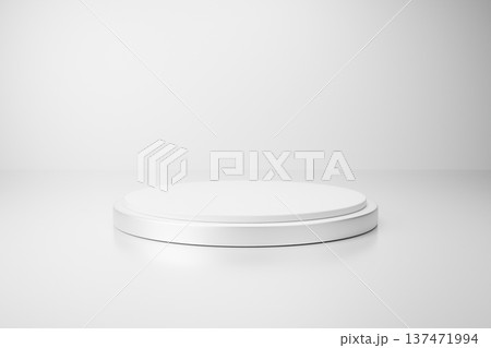 Empty white 3d podium for product presentation 137471994