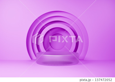 Purple concentric circle podium for artistic product display Purple concentric circle podium for artistic product display 137472052