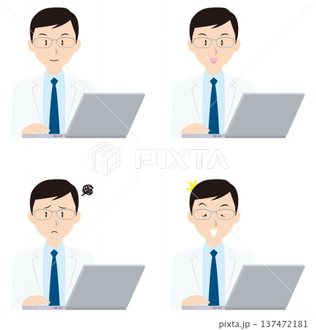 ノートPCと男性医師① 137472181