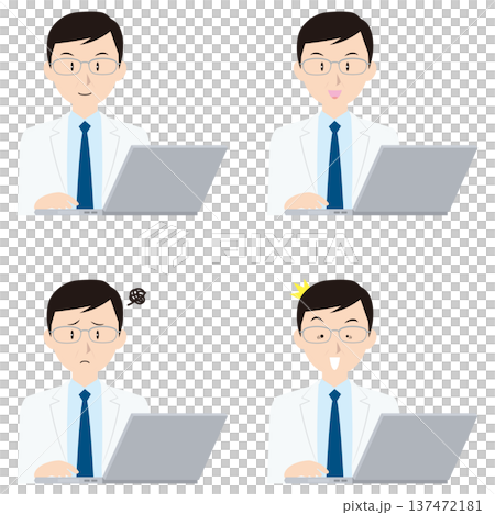 ノートPCと男性医師① 137472181