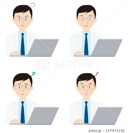 ノートPCと男性医師② 137472182