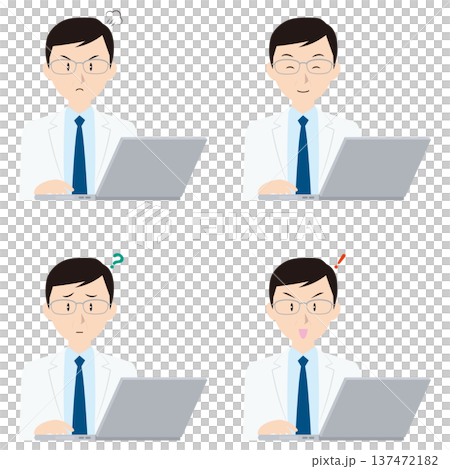 ノートPCと男性医師② 137472182