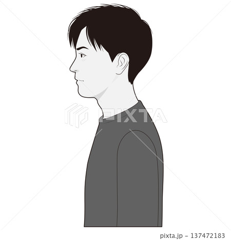横向きの若い男性 137472183