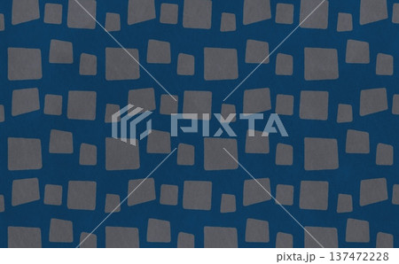 ランダムに並んだ四角のパターン(グレー×ネイビー) 137472228