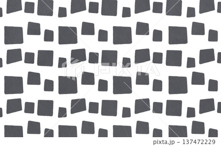 ランダムに並んだ四角のパターン(グレー) 137472229