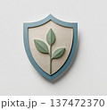 盾と若葉のエコ・セキュリティイメージ ペーパークラフト風 環境保護 持続可能な社会 SDGs 安心・ 137472370
