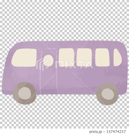 可愛的水彩風格巴士 | 大眾運輸、路線巴士和商用車輛 137474257