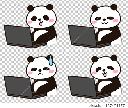 熊貓使用電腦-臉部表情差異 1 熊貓使用電腦-臉部表情差異 1 137475577