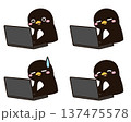 パソコンをするペンギン　表情差分1 137475578