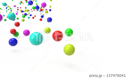 カラーボール　テキストスペース 背景　16:9　CG　白バック 137478041