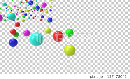 カラーボール　テキストスペース 背景　16:9　CG　白バック 137478041