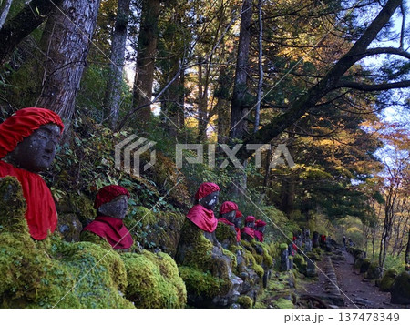 日光の憾満ヶ淵にある並び地蔵(化け地蔵) 日光の憾満ヶ淵にある並び地蔵(化け地蔵) 137478349