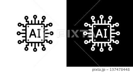 基板とAIの人工知能アイコン (ベクター) 137478448