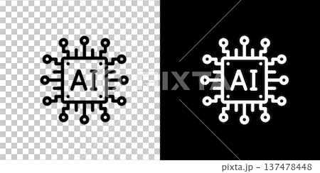 Circuit board and AI artificial intelligence icon (vector) 137478448