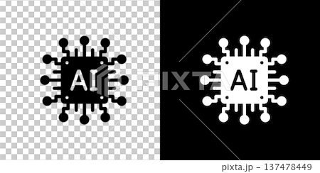 Circuit board and AI artificial intelligence icon (vector) 137478449