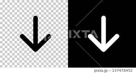 下矢印・下降のシンプルアイコン(ベクター) 下矢印・下降のシンプルアイコン(ベクター) 137478452