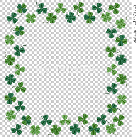 [Clover frame] Hand embroidery illustration material 137478515