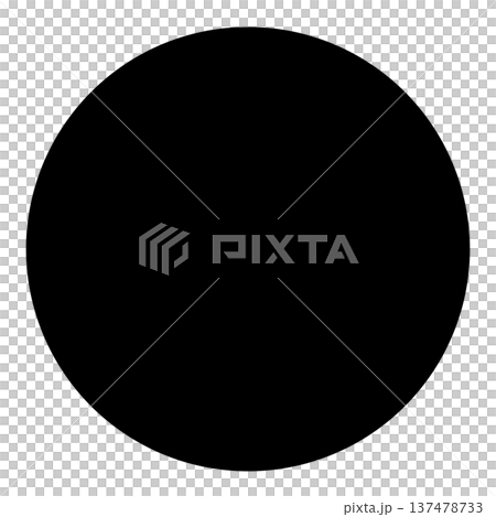 A simple black circle shape that can be used as a background or icon. 137478733