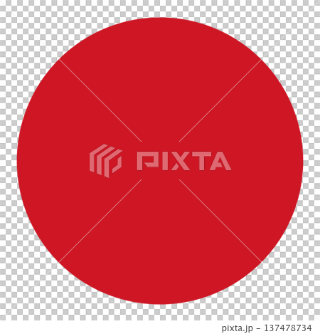 A simple red circle shape that can be used as a background or icon. 137478734