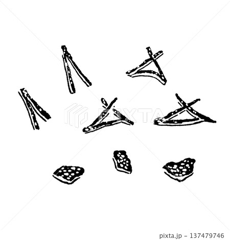 ゆずの皮の飾り切り(薬味)セットイラスト ゆずの皮の飾り切り(薬味)セットイラスト 137479746