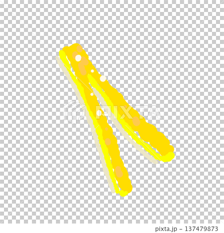 ゆずの皮（千切り・太め）の手描きイラスト素材 137479873