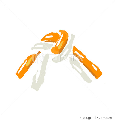 紅白の結び人参と大根のイラスト 137480086