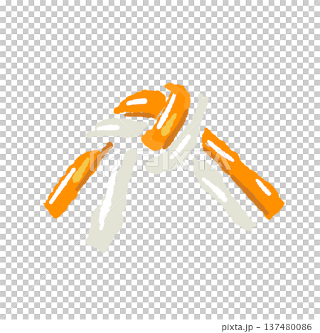 紅白の結び人参と大根のイラスト 137480086