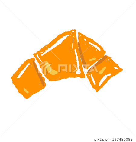 松葉ゆず(柚子の皮の飾り切り)のイラスト 松葉ゆず(柚子の皮の飾り切り)のイラスト 137480088