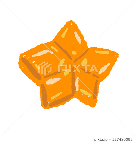 桔梗型（星型）の飾り切り人参のイラスト 137480093