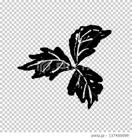 A simple black silhouette of a trefoil leaf A simple black silhouette of a trefoil leaf 137480099