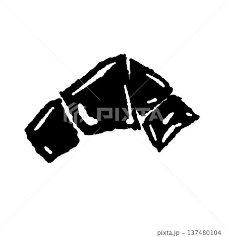 松葉ゆず（飾り切り）のモノクロシルエット 137480104