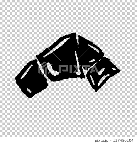 松葉ゆず（飾り切り）のモノクロシルエット 137480104