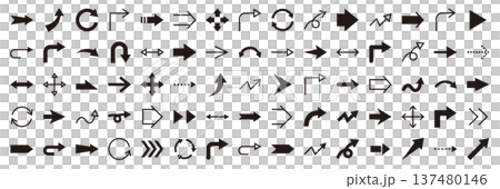 Arrows vector illustration set. Icon, simple 137480146