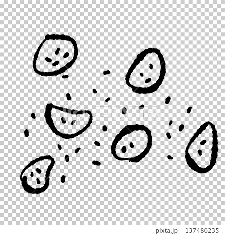 散落的辣椒片單色插圖 137480235