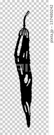 シンプルな一本の唐辛子のシルエット シンプルな一本の唐辛子のシルエット 137480242