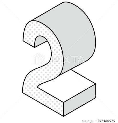 数字「2」のシンプルなアイコンイラスト 137480575