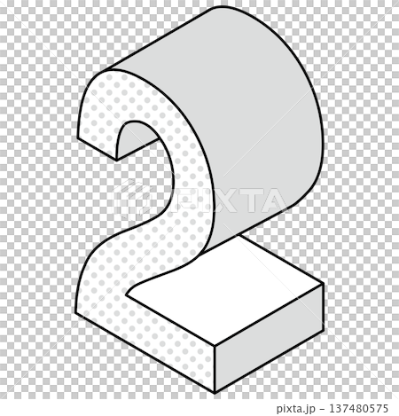 数字「2」のシンプルなアイコンイラスト 137480575