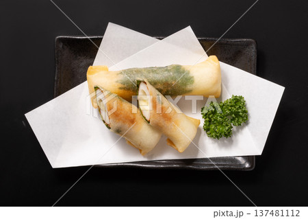 しそ巻き ちくわチーズ 春巻き しそ巻き ちくわチーズ 春巻き 137481112