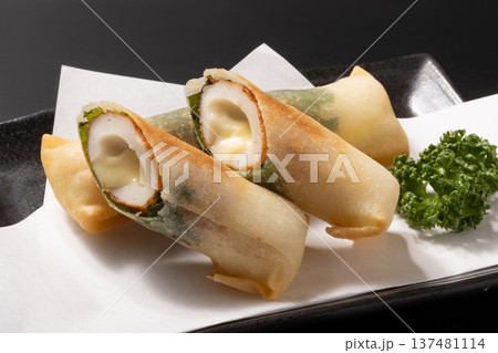 しそ巻き ちくわチーズ 春巻き しそ巻き ちくわチーズ 春巻き 137481114